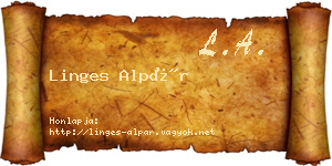 Linges Alpár névjegykártya